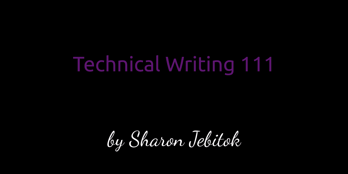 Technical Writing 111