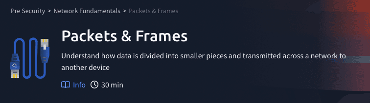 Network Fundamentals: Packet and Frames (TryHackMe)