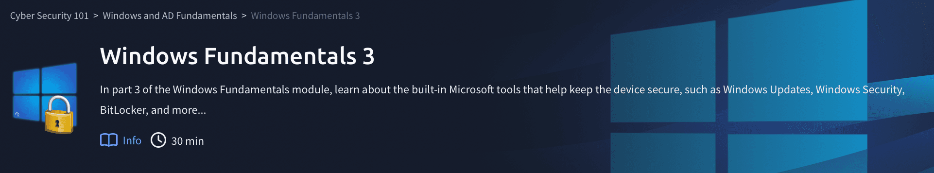 Windows and AD Fundamentals: Windows Fundamentals 3
