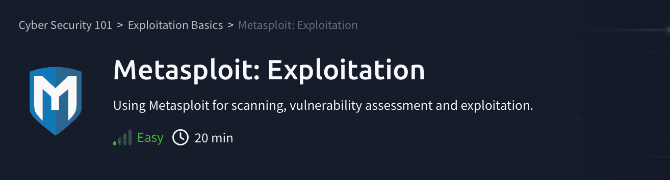 Exploitation Basics: Metasploit: Exploitation (TryHackMe)