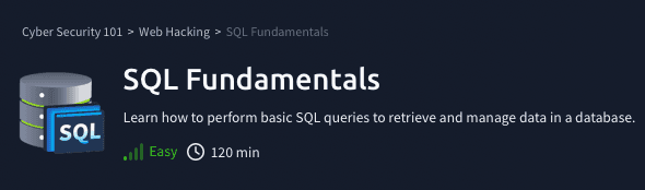 Web Hacking: SQL Fundamentals (TryHackMe)