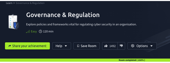 Governance & Regulation (TryHackMe)