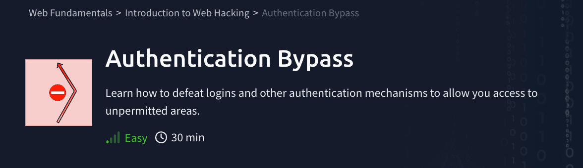 Introduction to Web Hacking: Authentication Bypass (TryHackMe)