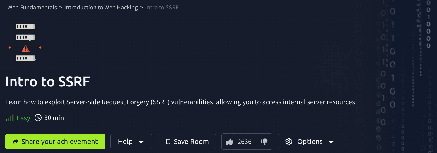 Introduction to Web Hacking: Intro to SSRF (TryHackMe)