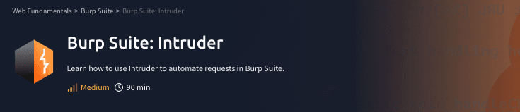 Web Fundamentals: Burp Suite - Intruder (TryHackMe)