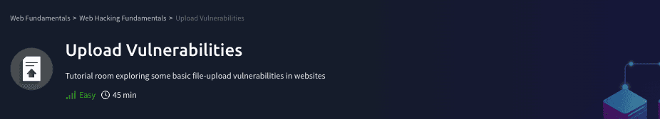 Web Fundamentals: Upload Vulnerabilities (TryHackMe)