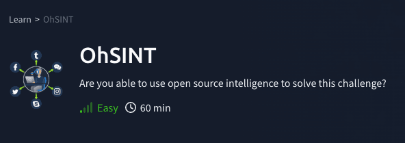 Challenges: OhSINT (TryHackMe)