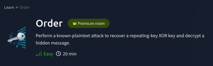 Challenges: Order (TryHackMe)