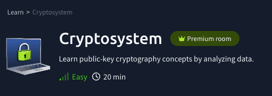 Challenges: Cryptosystem (TryHackMe)