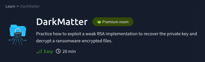 Challenges: DarkMatter (TryHackMe)