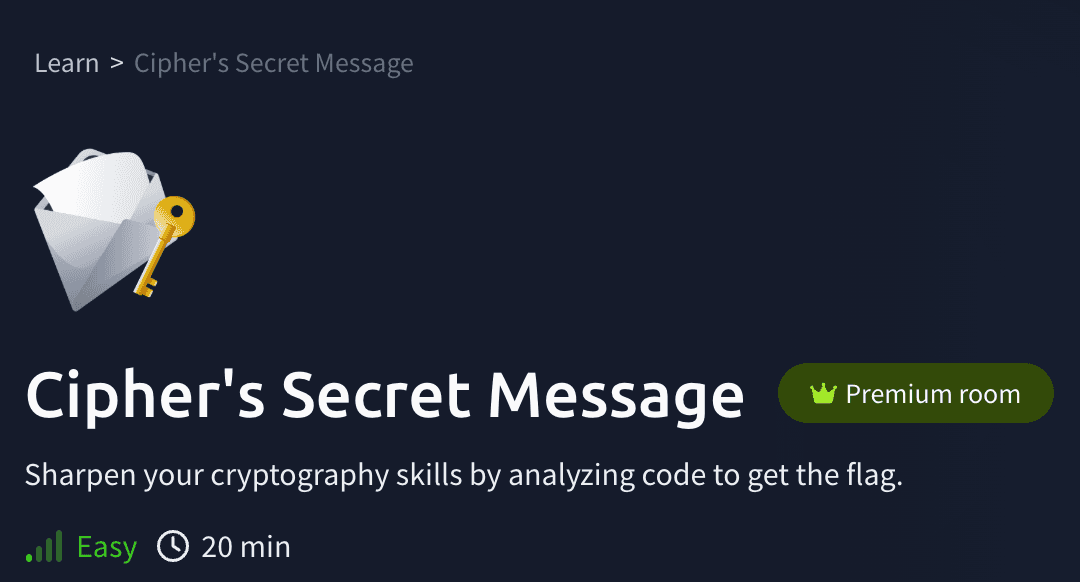 Cipher's Secret Message