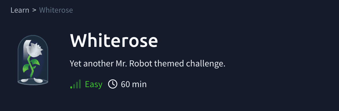 Challenges: Whiterose: TryHackMe