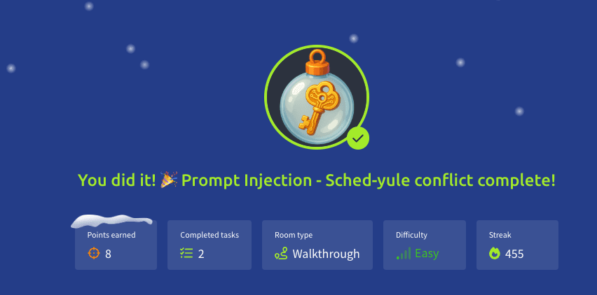 Prompt Injection - Sched-yule conflict (TryHackMe) 🧑‍🎄🎉