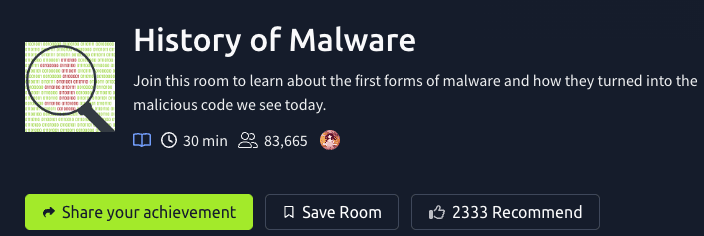 History of Malware (TryHackMe)