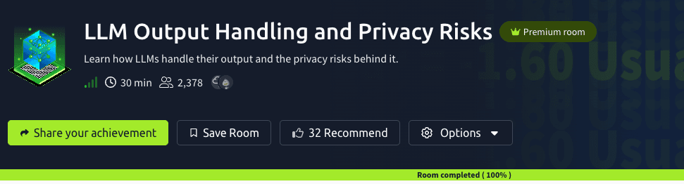 LLM Output Handling and Privacy Risks (TryHackMe)