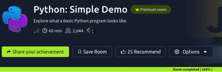 Python: Simple Demo (TryHackMe)