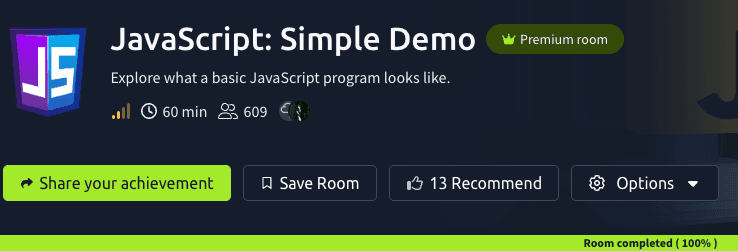 JavaScript: Simple Demo (TryHackMe)