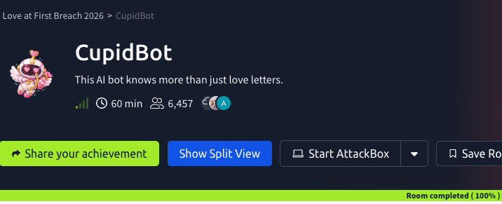 CupidBot 🎉🚩 - AI Security Challenge Writeup (TryHackMe CTF)