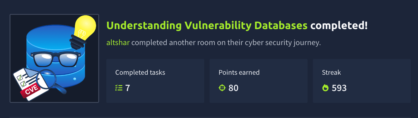Understanding Vulnerability Databases (TryHackMe)