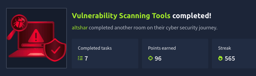 Vulnerability Scanning Tools (TryHackMe)