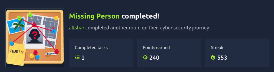 Missing Person (TryHackMe)