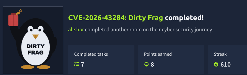 CVE-2026-43284: Dirty Frag (TryHackMe)