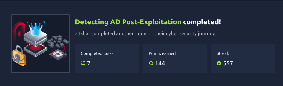 Detecting AD Post-Exploitation (TryHackMe)