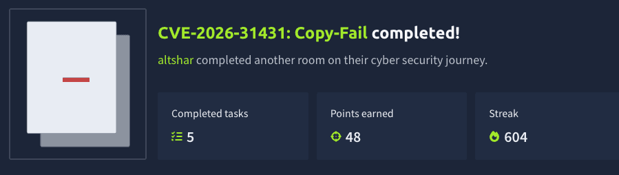 CVE-2026-31431: Copy-Fail (TryHackMe)