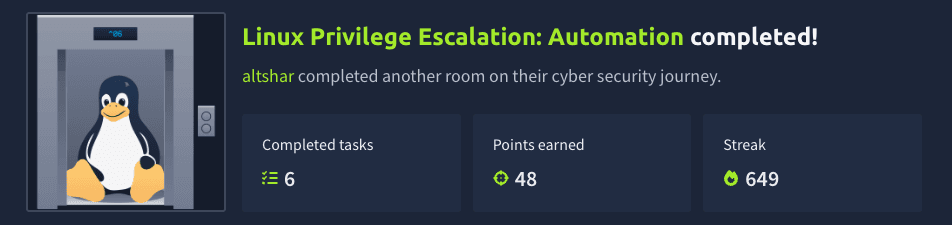 Linux Privilege Escalation: Automation (TryHackMe)