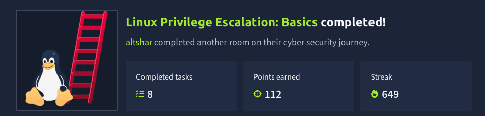 Linux Privilege Escalation: Basics
(TryHackMe)