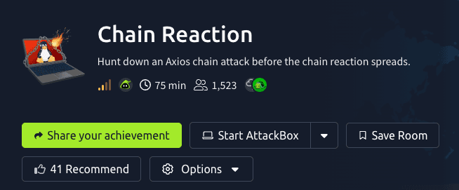 Chain Reaction | Axios Attack (TryHackMe)