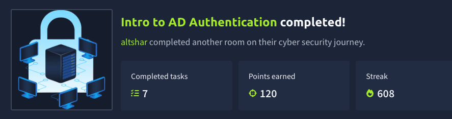 Intro to AD Authentication (TryHackMe)