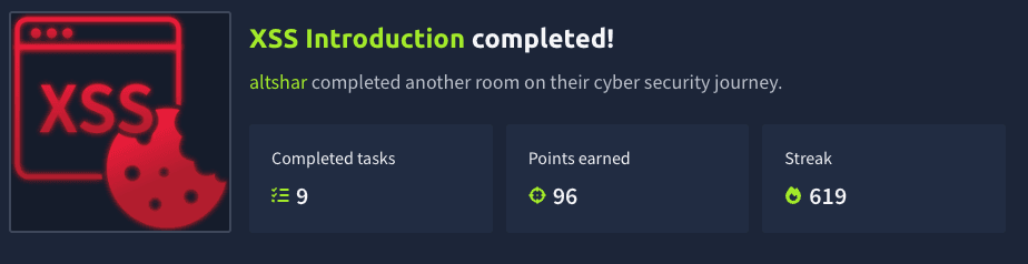 XSS Introduction (TryHackMe)
