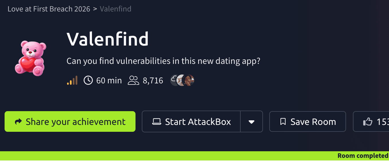 Valenfind - Insecure Data Exposure via Broken Access Control (TryHackMe)
